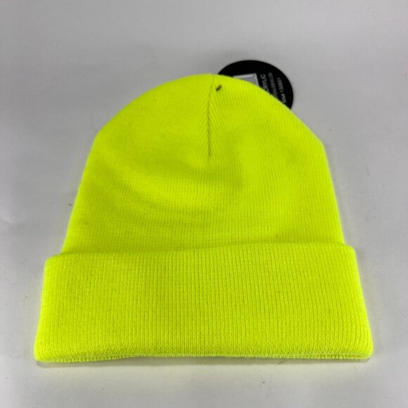 SGW Beanie Skull Hat Ski High Vis Green Knit Winter Workwear Outdoor Mens - Picture 2 of 12